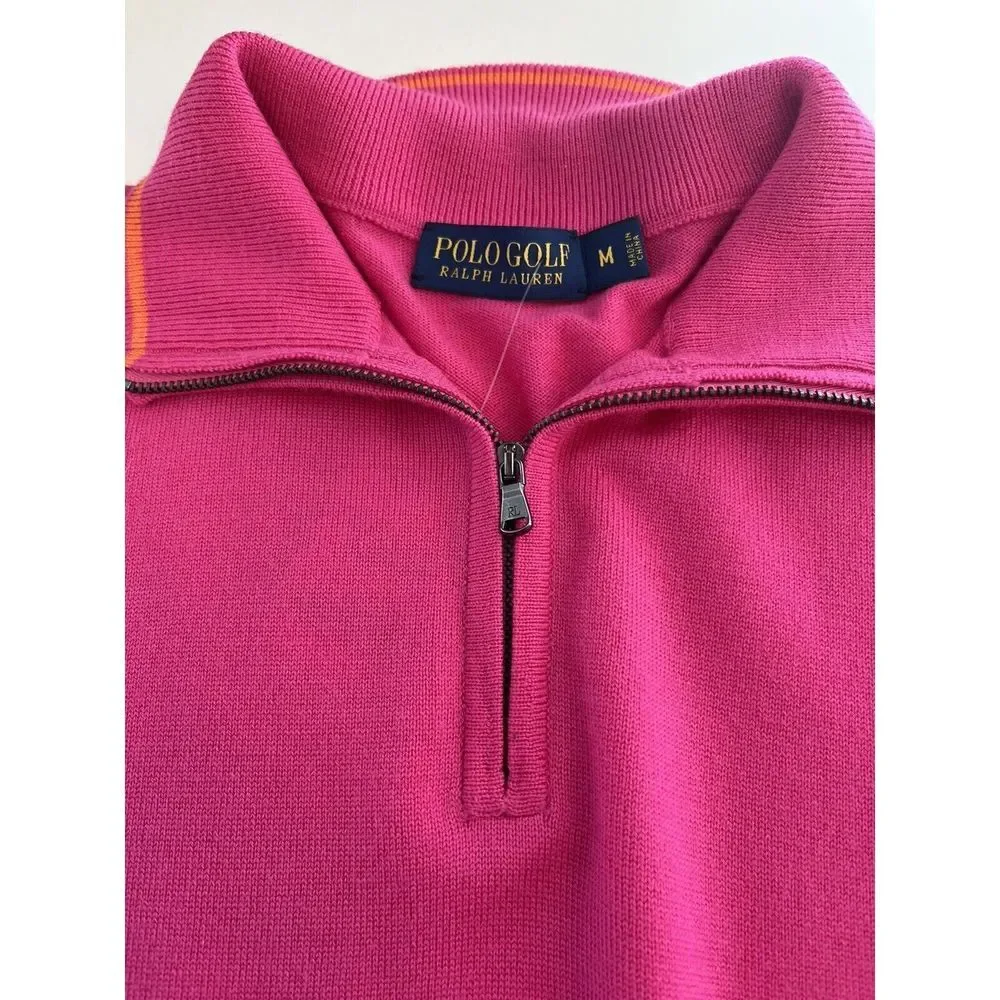Polo Golf Ralph Lauren Merino Wool Vest Quarter Zip Pullover Vest Medium M